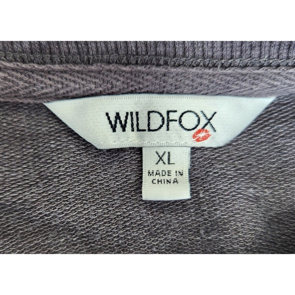 Wildfox Easy Does It Rainbow Graphic Sweatshirt Gray XL Pullover Relaxed Fit - Picture 6 of 7
